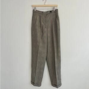 Giorgio Sant’Angelo – Vintage Wool High Rise Pleated Cuffed Trousers